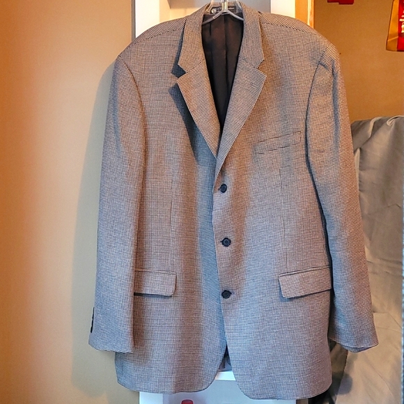 Men's Sport Coat, Suit Jacket, Blazer 2XLT Gray/Black Checked - Picture 1 of 12